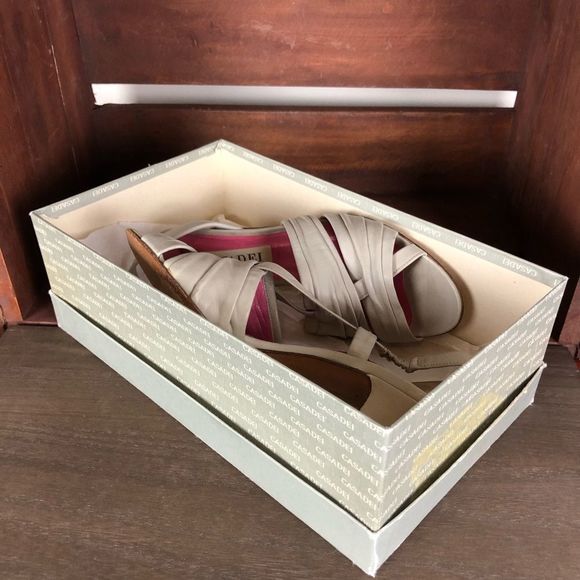 Vintage Casadei Taupe Heeled Sandals 7.5AA Narrow - Picture 8 of 9